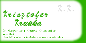 krisztofer krupka business card